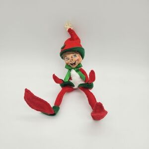 Festive Red and Green Elf Doll